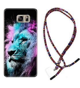 Samsung S7 Edge S20 Fe Plus Ultra S21 S22 Kılıf Boyun Asklı Rasta Silikon Pink Blue Leon 1603