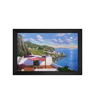 Manzara Temalı Kanvas Tablo 50 x 70 cm Siyah Çerçeve