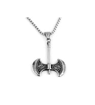 Viking Savaşçı Baltası Paslanmaz Çelik Kolye (Gümüş)