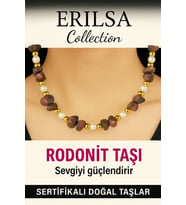 Sertifikalı Kırık Taşlı Model Rodonit Taşı Kolye – Koruyucu ve Dengeleyici Enerji (Çok Renkli)