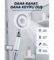 Yüksek Basınçlı Filtreli Duş Başlığı Mineral Filtreli Su Tasarruflu El Duşu