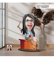 BK Gift Kişiye Özel Öğretmen Karikatürlü Büyük Boy Ahşap Biblo-6 Arkadaşa Hediye , Sevgiliye Hediye, Kişiye Özel Biblolar