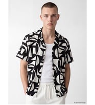 LC WAIKIKI Siyah Regular Fit Desenli Armürlü Erkek Gömlek