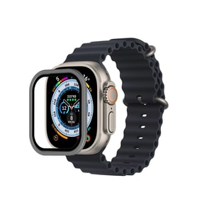 Uray store Apple Watch Ultra 49mm Alüminyum Kasa Cam Ekran Koruyucu - Gri