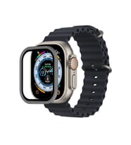 Uray store Apple Watch Ultra 49mm Alüminyum Kasa Cam Ekran Koruyucu - Gri