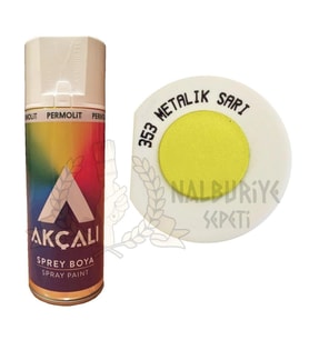 Akçalı Akrilik Sprey Boya METALİK SARI (Simli) 400 ml - 353