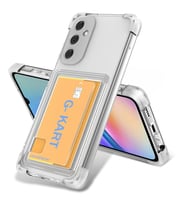 Galaxy S24 FE Kılıf Airbag Tasarımlı Şeffaf Kartlıklı Zore G-Kart Kapak