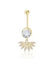 Altın Tasarım Tektaş Piercing (Gold)