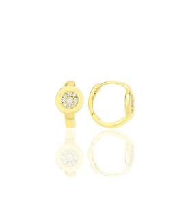 Gümüş altın yaldızlı zirkon taşlı halka küpe SGTL12262GOLD