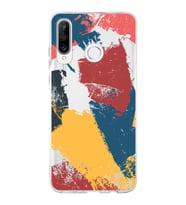 Huawei P30 Lite Uyumlu Kapak Brush Stroke Tasarımlı Şeffaf Silikon Kılıf