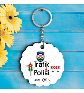 Trafik Polislerine Özel İsimli Anahtarlık