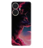 Realme C55 Kılıf Resimli Desenli Baskılı Silikon Wolf and Moon 1380