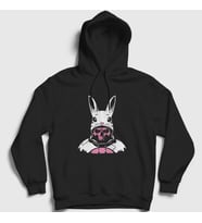Presmono Unisex Siyah Pink Skeleton Rabbit İskelet Tavsan Kapüşonlu Sweatshirt 424673tt