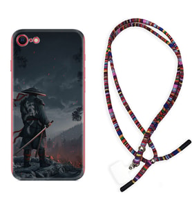 Apple iPhone 5 6 7 8 Plus Se XR Kılıf Boyun Asklı Rasta Silikon Warrior 1653