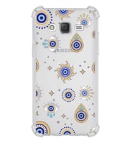 PrintiFy Samsung Galaxy J5 Uyumlu Nazar Boncuğu 5 Baskılı Şeffaf Köşe Korumalı Antişok Kılıf