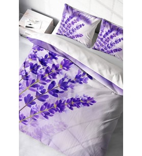 Lavander 3d Pamuk Saten Çift Kişilik Nevresim Takımı