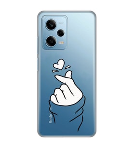 Redmi Note 12 Pro 5G Uyumlu Kalp Desenli Şeffaf Telefon Kılıfı
