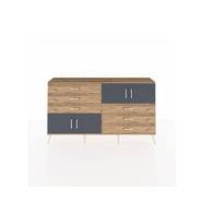 Arges Konsol 2 Raflı 6 Çekmeceli 4 Kapaklı 176x30x99 Çam-Antrasit/Çam