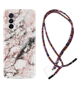 Huawei Nova Y70 Y90 Nova 9 SE  Kılıf Boyun Asklı Rasta Silikon Colorfull Marble 2 1389
