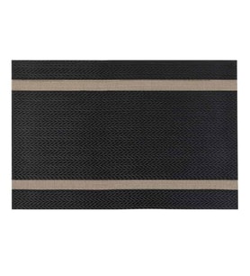 Amerikan Servis PVC 35x45 cm - Siyah Balıksırtı Bej Şeritli