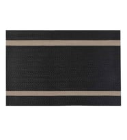 Amerikan Servis PVC 35x45 cm - Siyah Balıksırtı Bej Şeritli