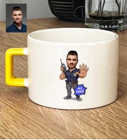 Kişiye Özel Karikatürlü Özel Güvenlik Lüks Fincan Doğum Günü Hediyesi