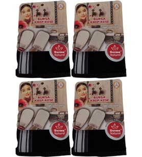 Derma Naturel Krep Kese - Siyah MS-28 (4 Lü Set)