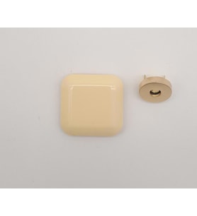 Angel Çanta Aksesuar 3.5 cm Kare Akrilikli Krem Renk Light Gold Mıknatıslı Kilit
