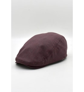 Erkek Dokulu London Kasket Bordo Flat Cap Şapka
