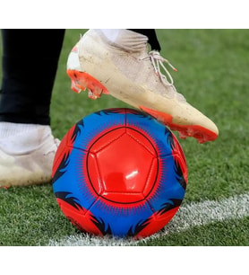 Parlak Futbol Topu Eğitim veya Maç Topu Dikişli Futbol Topu 5 Numara (Kırmızı)