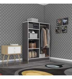 Kenzlife giysi dolabı taci 120*090*30 gri gardırop