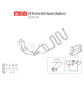 Çift Kıvırma Şerit Apara(Ayak Ucu)45x12mm/APR 237-D