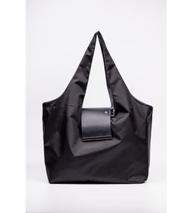 Omuz Çantası Siyah 50x60 cm Katlanabilir Büyük Boy Paraşüt Kumaş Hafif Günlük Tote