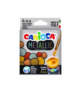 Carioca Tempera Boya (Süper Yıkanabilir) Metalik Guaj Boya 6x25 gr KOO26
