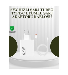 OTAY Kullanışlı 67W Güçlü Şarj Adaptörü ve Turbo Kablo Uzun Ömürlü Dayanıklı Tasarım 985623