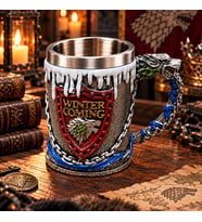 Winter Coming Kurt Figürlü 3D Dekoratif Kupa Paslanmaz Çelik Fantastik Orta Çağ Tasarım Bardak