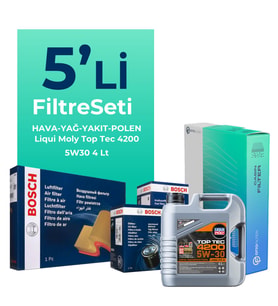 BOSCH Seat İbiza 1.4 Dizel Filtre Bakım Seti Liqui Moly Motor Yağlı (2006-2008) 5 Li