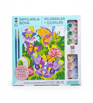 SAYILARLA BOYA / KELEBEKLER + ÇİÇEKLER