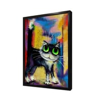 Sevimli Kedi Çerçeveli Mdf Tablo