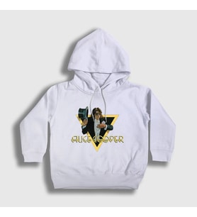 Presmono Unisex Çocuk Beyaz Welcome Alice Cooper Kapüşonlu Sweatshirt 500488tt (Beyaz)