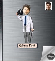 Kişiye Özel Doktor Erkek Ahşap Magnet -2