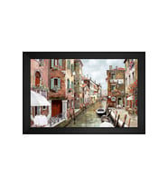 Manzara Temalı Kanvas Tablo 80 x 110 cm Siyah Çerçeve