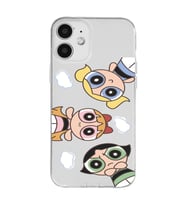 Iphone 12 Uyumlu Powerpuff KIzlar Tasarımlı Şeffaf Telefon Kılıfı