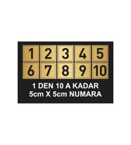 DOLAP NUMARASI MASA NUMARASI DAİRE KAPI NUMARASI METAL LEVHA 1 DEN 10 A KADAR