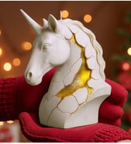 Altın sızan Tek Boynuzlu Unicorn At Mum Dekoratif El Yapımı Tasarım Mum 11 Cm