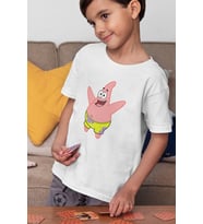 Unisex Patrick Baskılı Süngerbob Çizgi Film Çocuk Tişört (1-12 YAŞ)