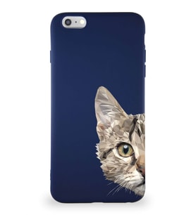 Apple iPhone 6S Plus Soft Premier Kapak Catface Tasarımlı Silikon Kılıf - Lacivert (Şeffaf)