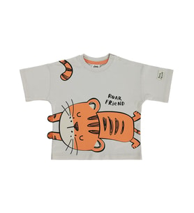 Civil Baby Kaplan Baskılı 6-18 Ay Tişört - Bej