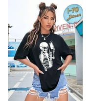 Baskılı T-shirt - Siyah