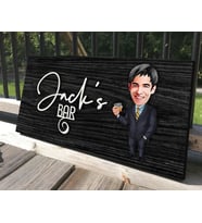 BK Gift Kişiye Özel Erkek Karikatürlü Kabartma Tasarım Antik Siyah (Ebony) Ahşap Tabela-5, Dekoratif Tabela, Rustik Ev Dekorasyonu, Duvar Dekoru